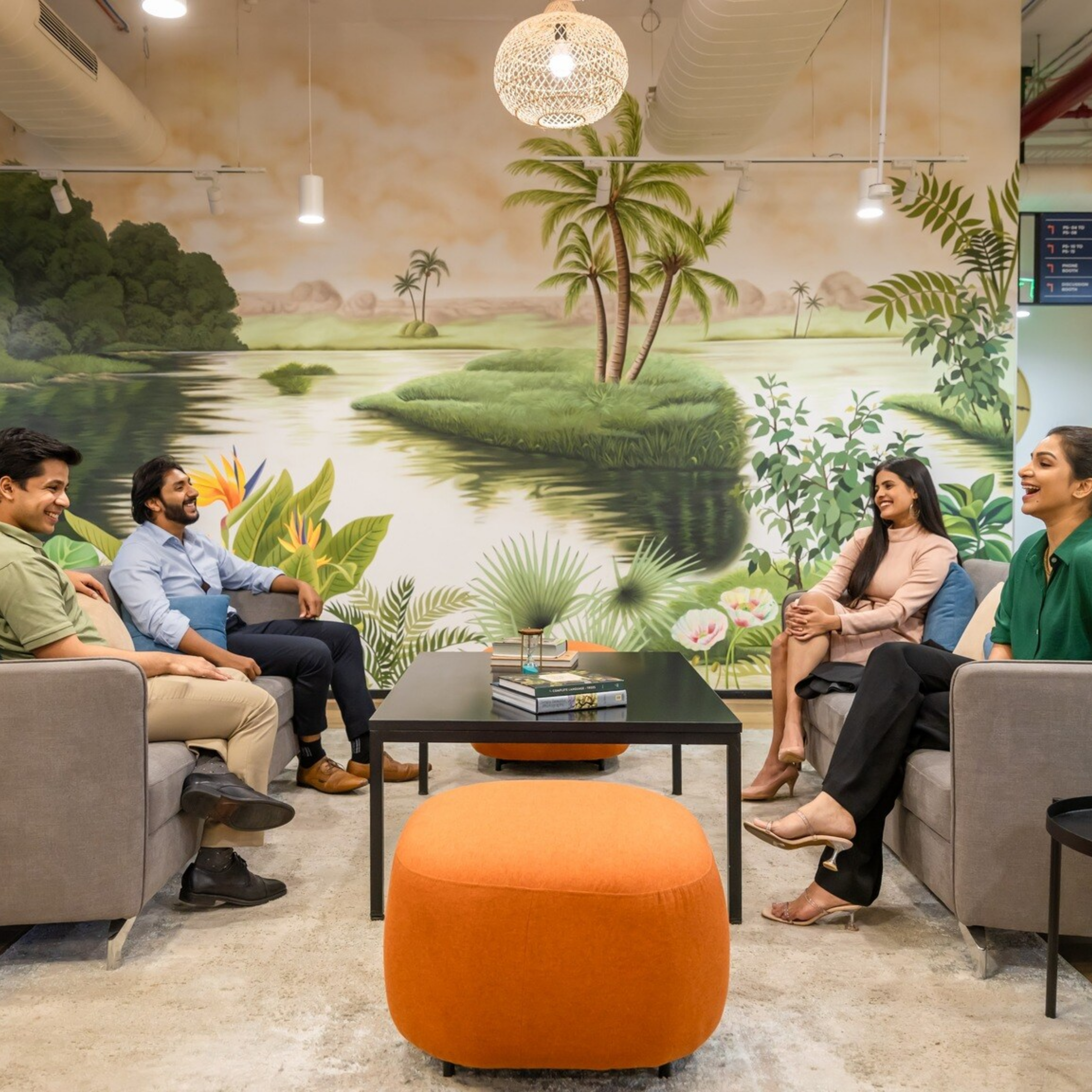 Smart building IoT sensors and automated controls in a commercial office space