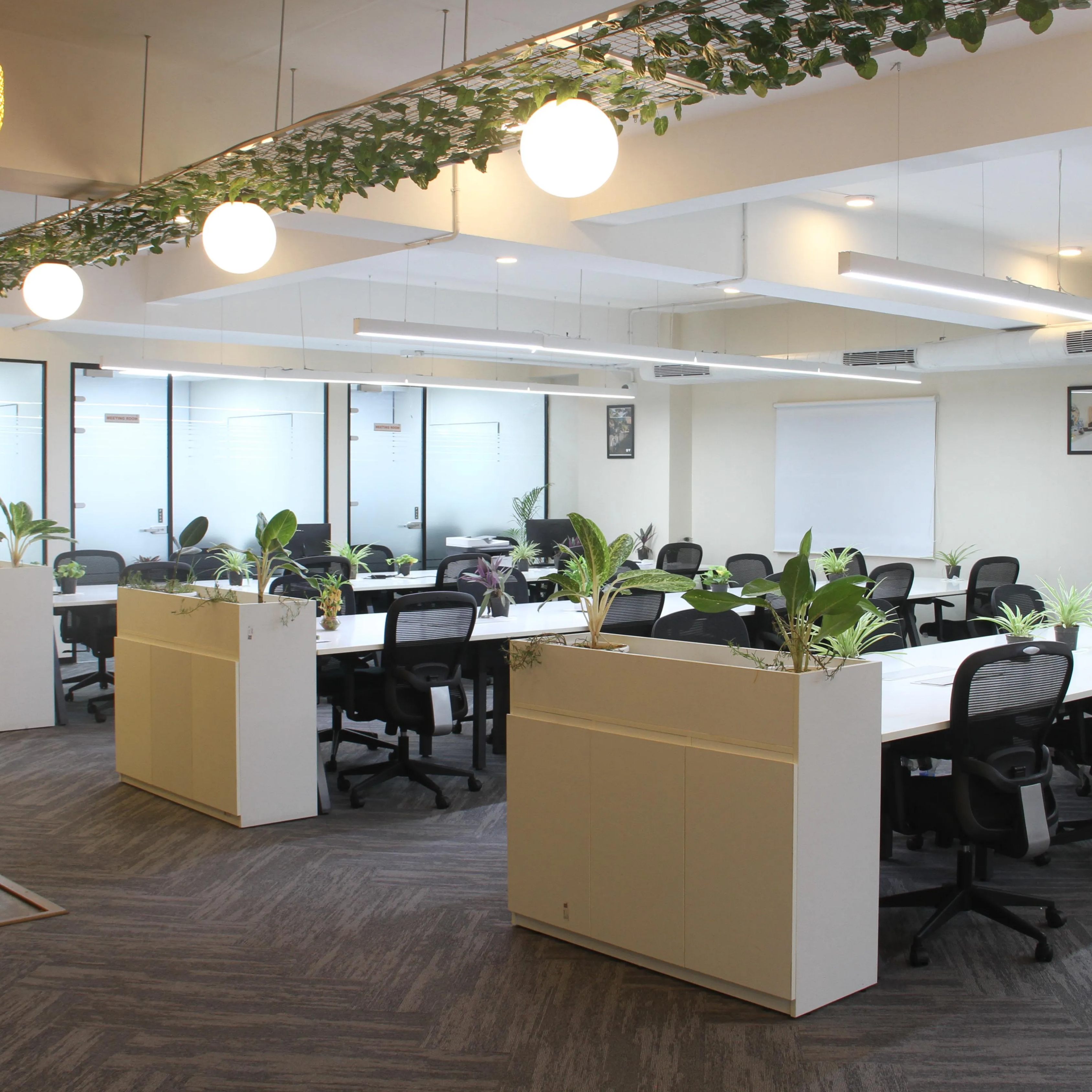 Automated member experience tools in a fully furnished office space
